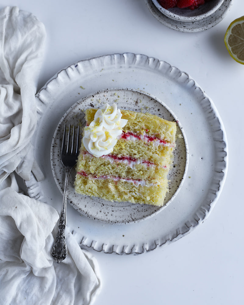 Lemon Raspberry Cake Slice