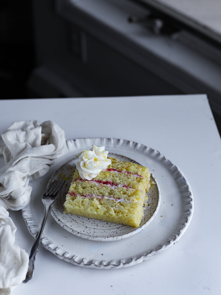 Lemon Raspberry Cake Slice