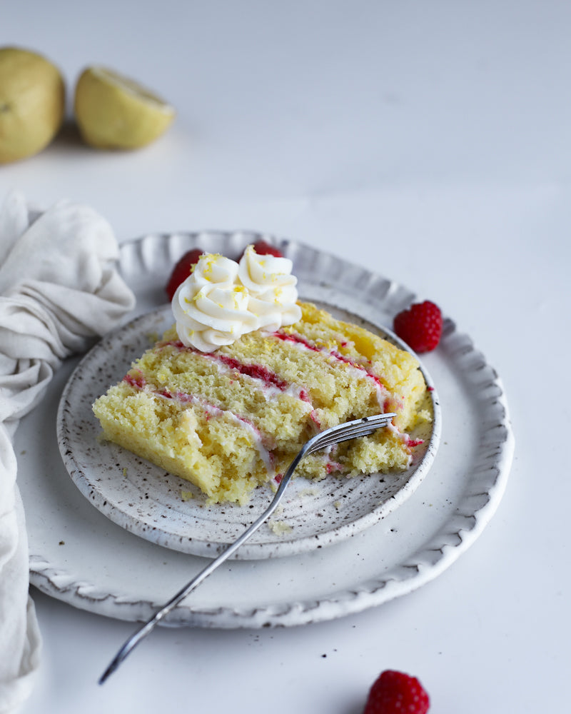 Lemon Raspberry Cake Slice