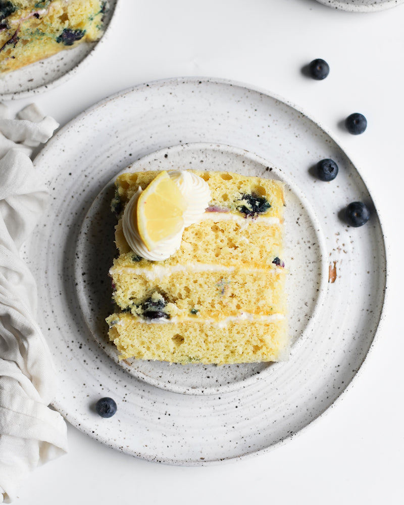 Lemon Blueberry Cake Slice
