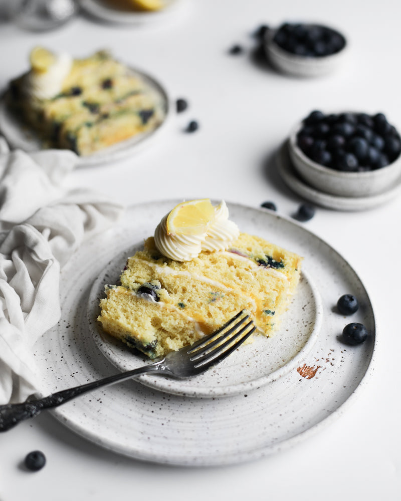 Lemon Blueberry Cake Slice