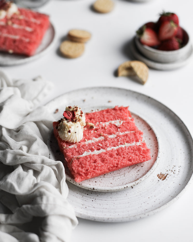 Strawberry Crunch Cake Slice