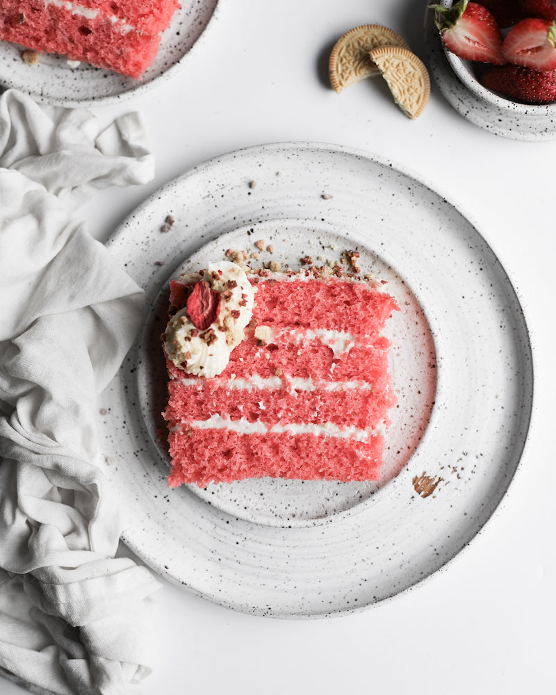 Strawberry Crunch Cake Slice