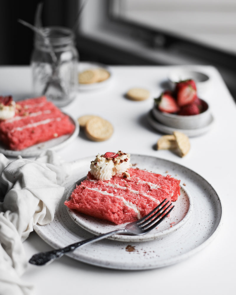 Strawberry Crunch Cake Slice