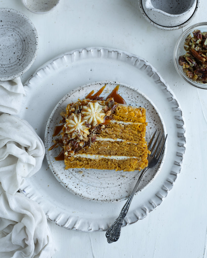 Caramel Pumpkin Pecan Cake Slice - 10/10
